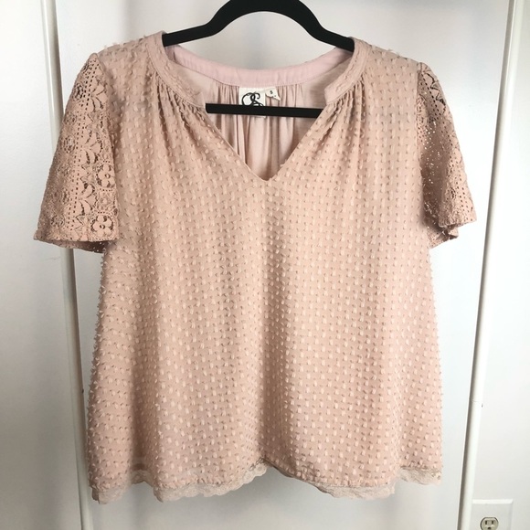 Anthropologie One September Cora Clip dot blouse S - Picture 9 of 17